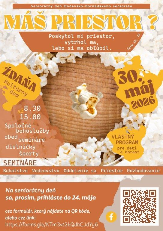 Seniorátny deň Ondavsko-hornádskeho seniorátu RKCS, Ždaňa – 30.05.2026 od 08:30h