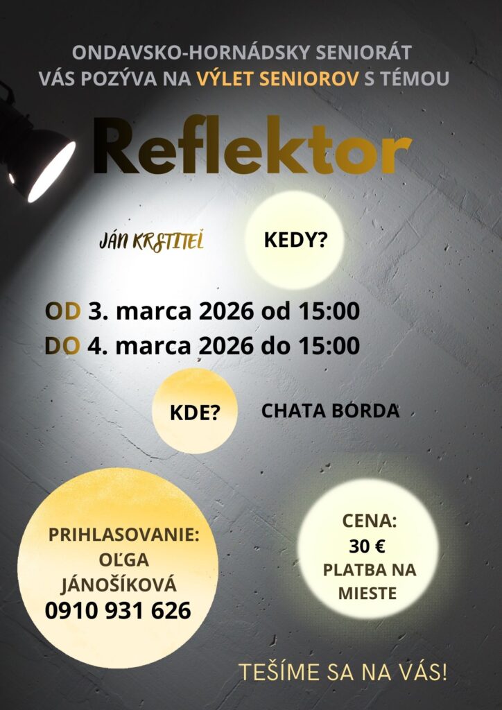 REFLEKTOR – Výlet pre starších 3. – 4. marca 2026, CHATA BORDA
